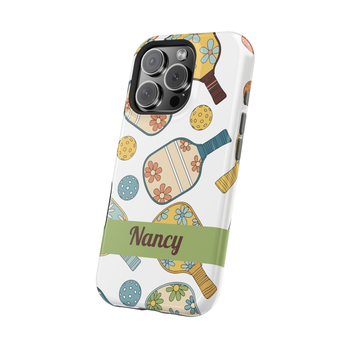 SAMPLE Custom, Personalized Retro Pickleball iPhone Case Custom Magnetic Tough Case Personalized
