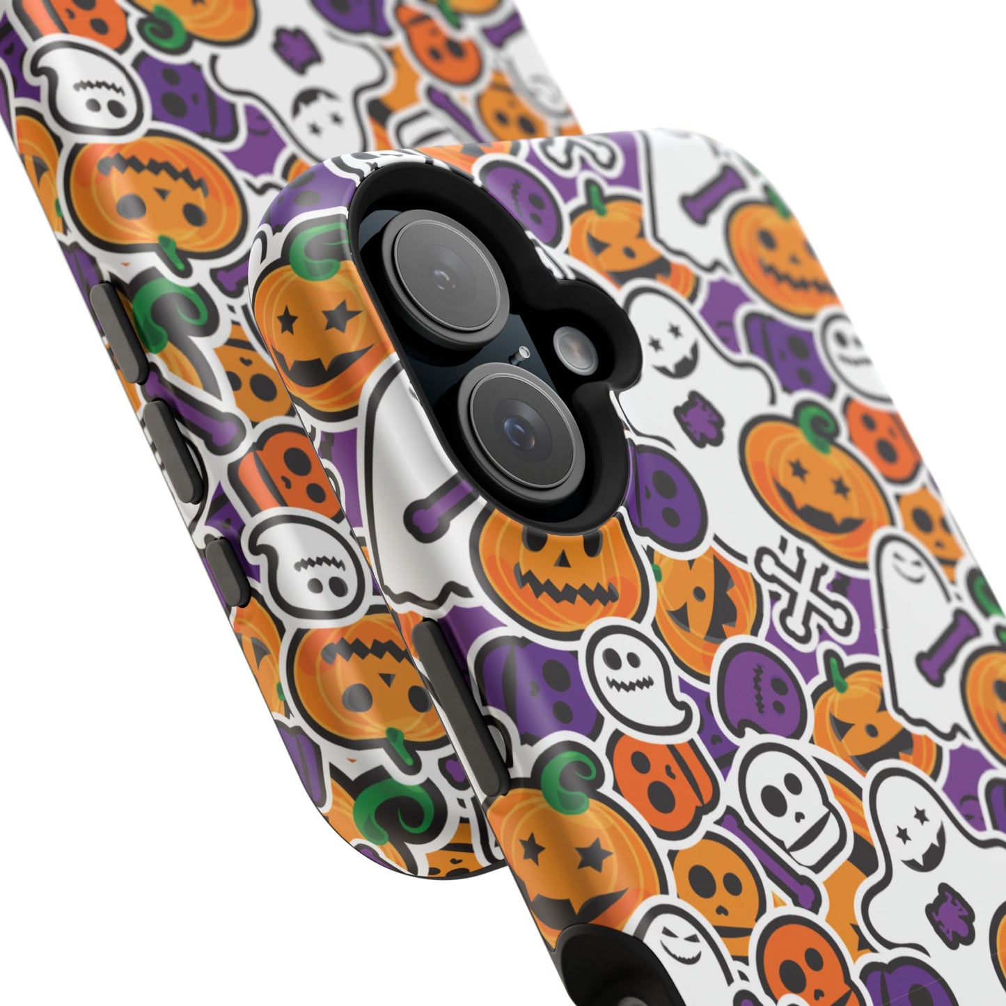 Custom, Personalized Halloween Magnetic Tough Cases for iPhone - purple pumpkin ghost skull phone case