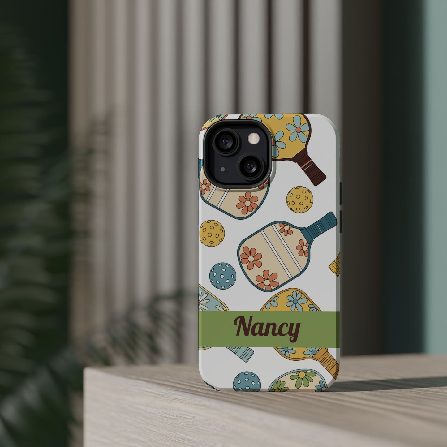 SAMPLE Custom, Personalized Retro Pickleball iPhone Case Custom Magnetic Tough Case Personalized