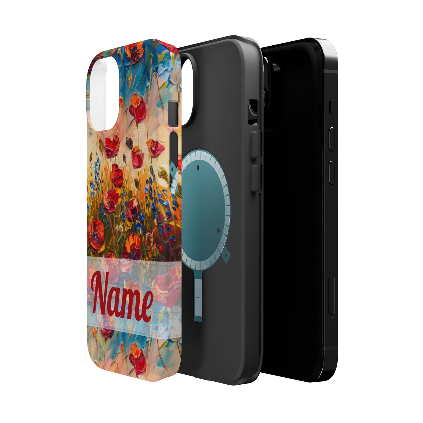 August Birth Flower Phone Case • Red Poppies Poppy iPhone Cover • Colorful Floral MagSafe Gift