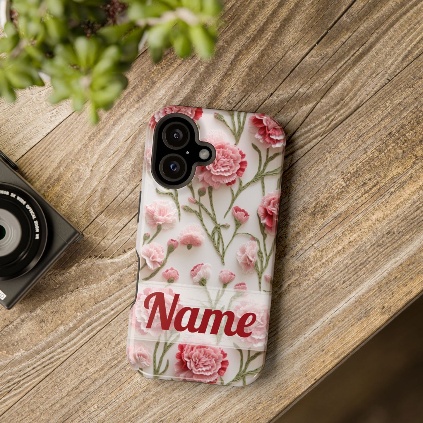 January Birth Flower Phone Case • Pink Carnation iPhone Cover • MagSafe Gift for Her