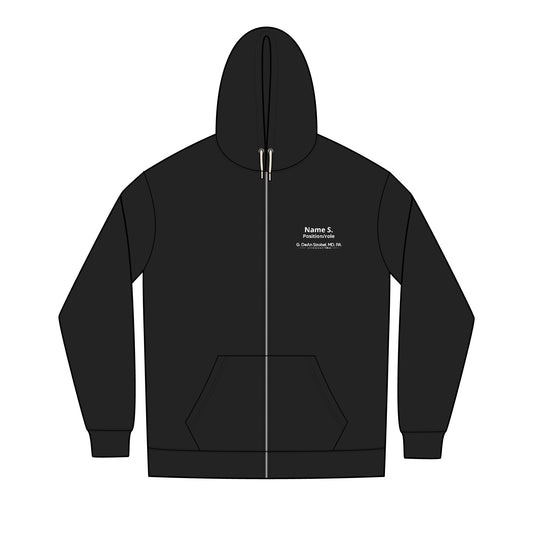 CLINIC Wellness Balance Confidence Black Hoodie — Medical Practice Full-Zip Hoodie