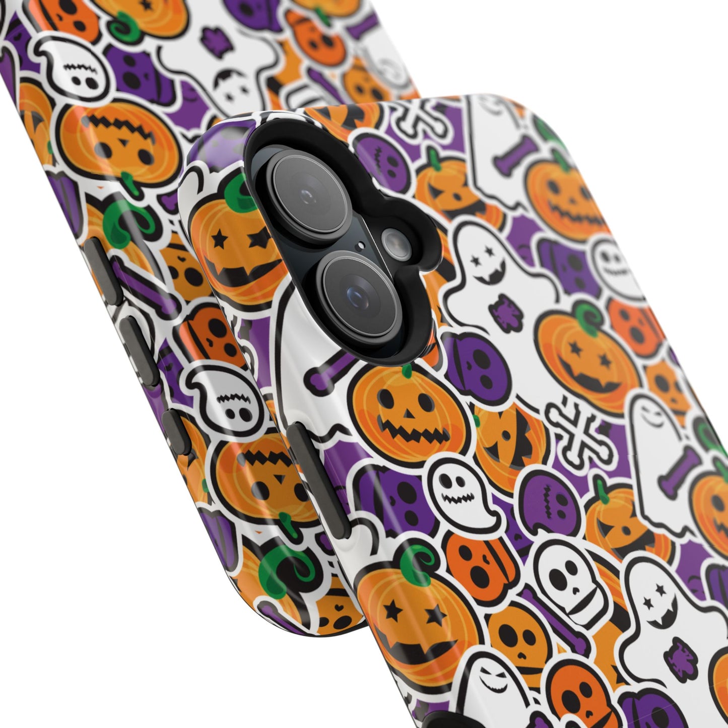 Custom, Personalized Halloween Magnetic Tough Cases for iPhone - purple pumpkin ghost skull phone case