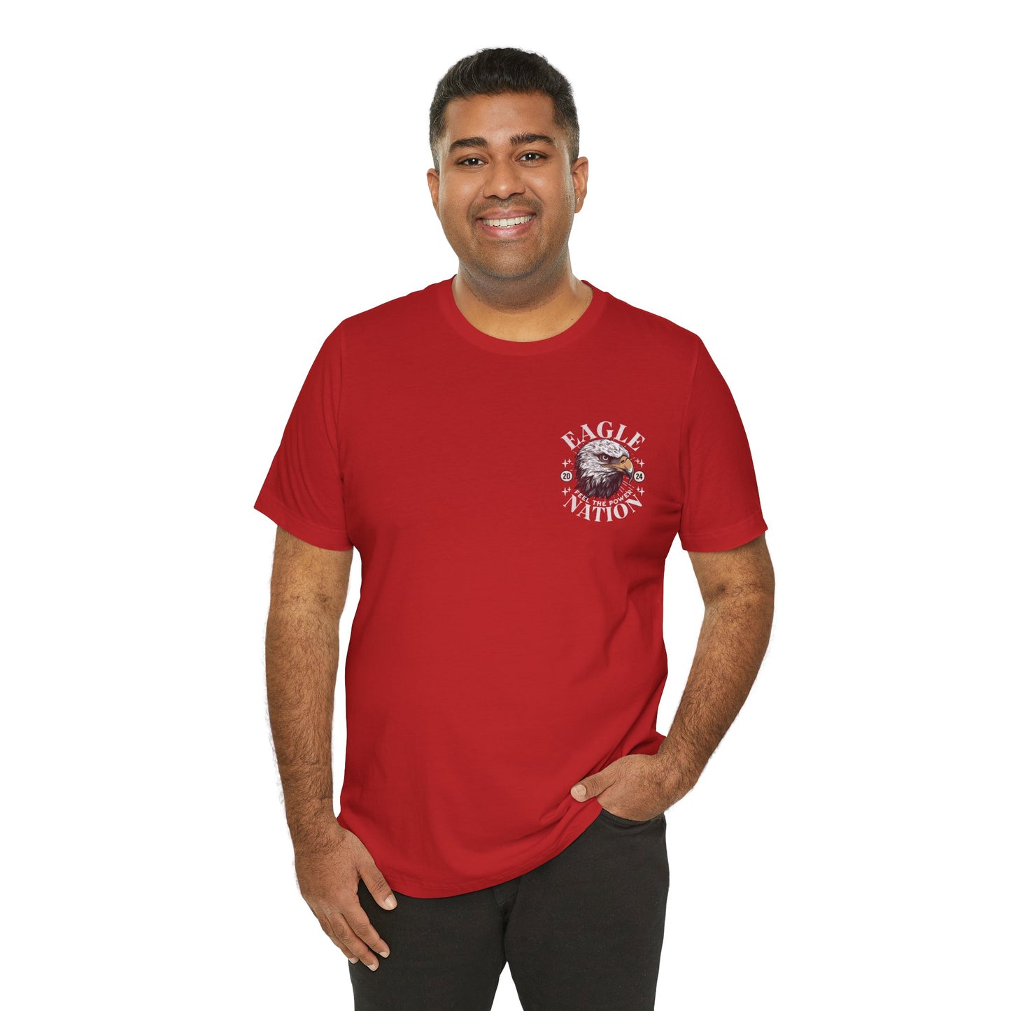 Eagle Nation POCKET DESIGN - Bella Canvas 3001 Unisex Jersey Short Sleeve Tee