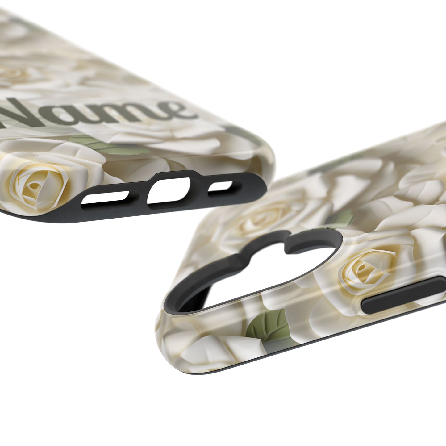 June Birth Flower Phone Case • White Paper Rose iPhone Cover • 3D Floral MagSafe Gift
