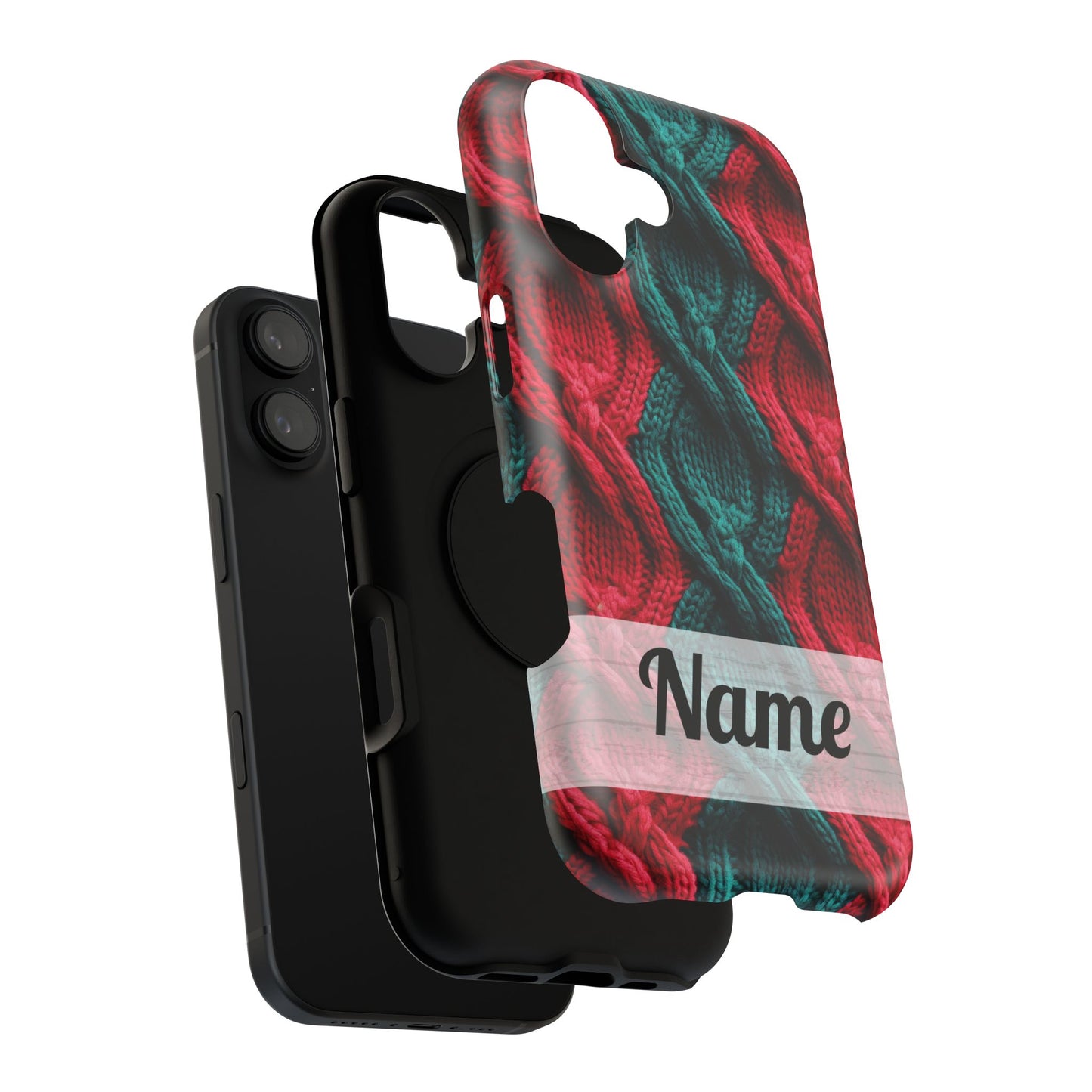 Vintage Christmas Crocheted Afghan Phone Case - Personalized Christmas Phone Case Impact-Resistant Case