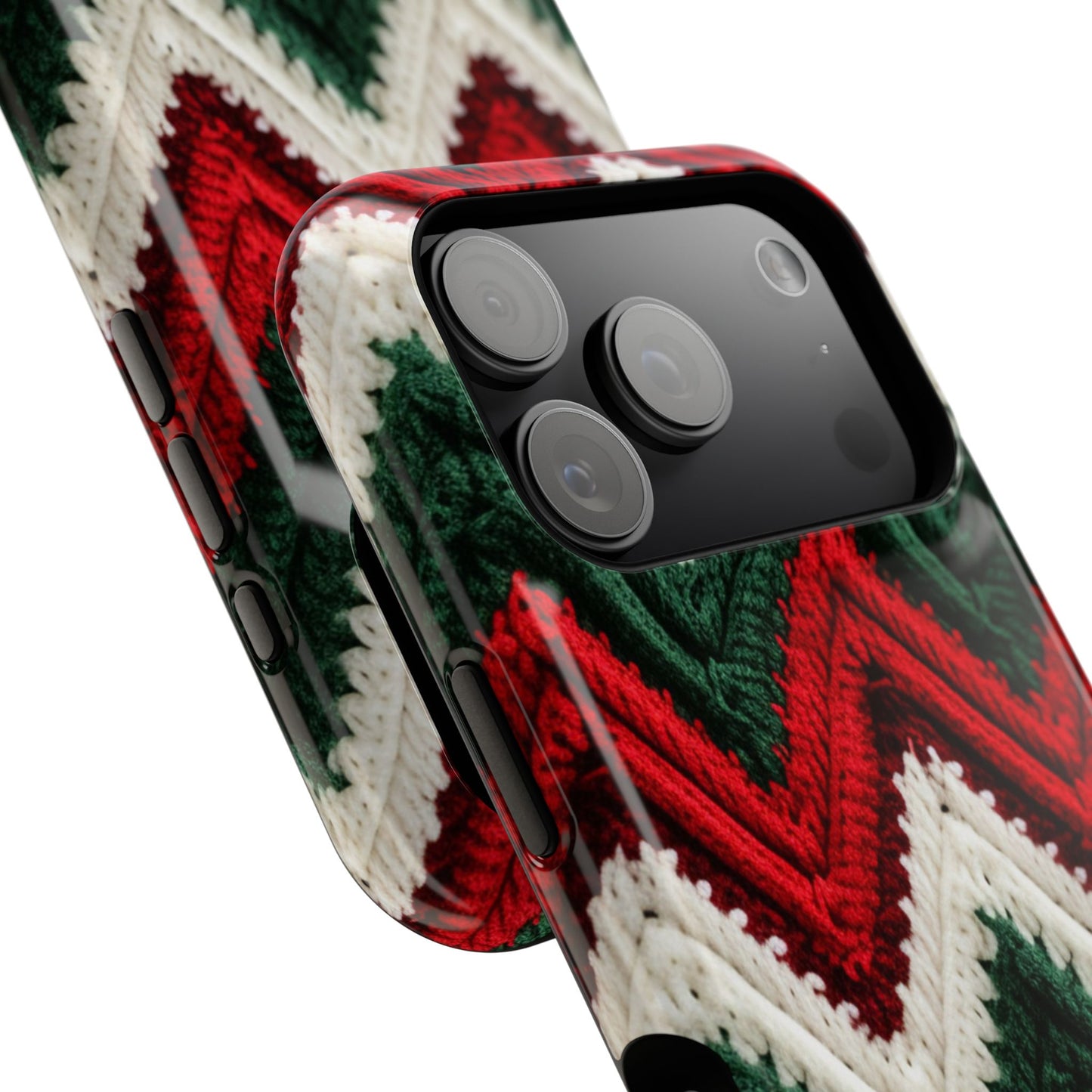 Vintage Christmas Crocheted Afghan Phone Case - Personalized Christmas Phone Case Impact-Resistant Case