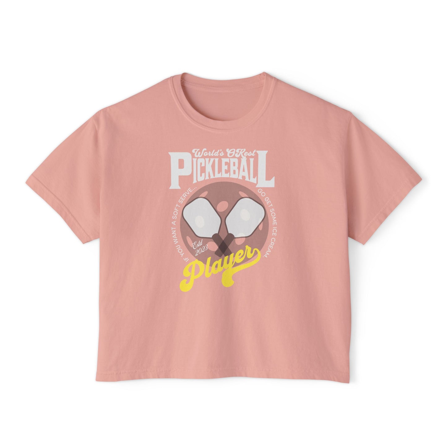 World's OKest Pickleball Player Custom T-Shirt - COMFORT COLORS boxy t-shirt cropped shirt