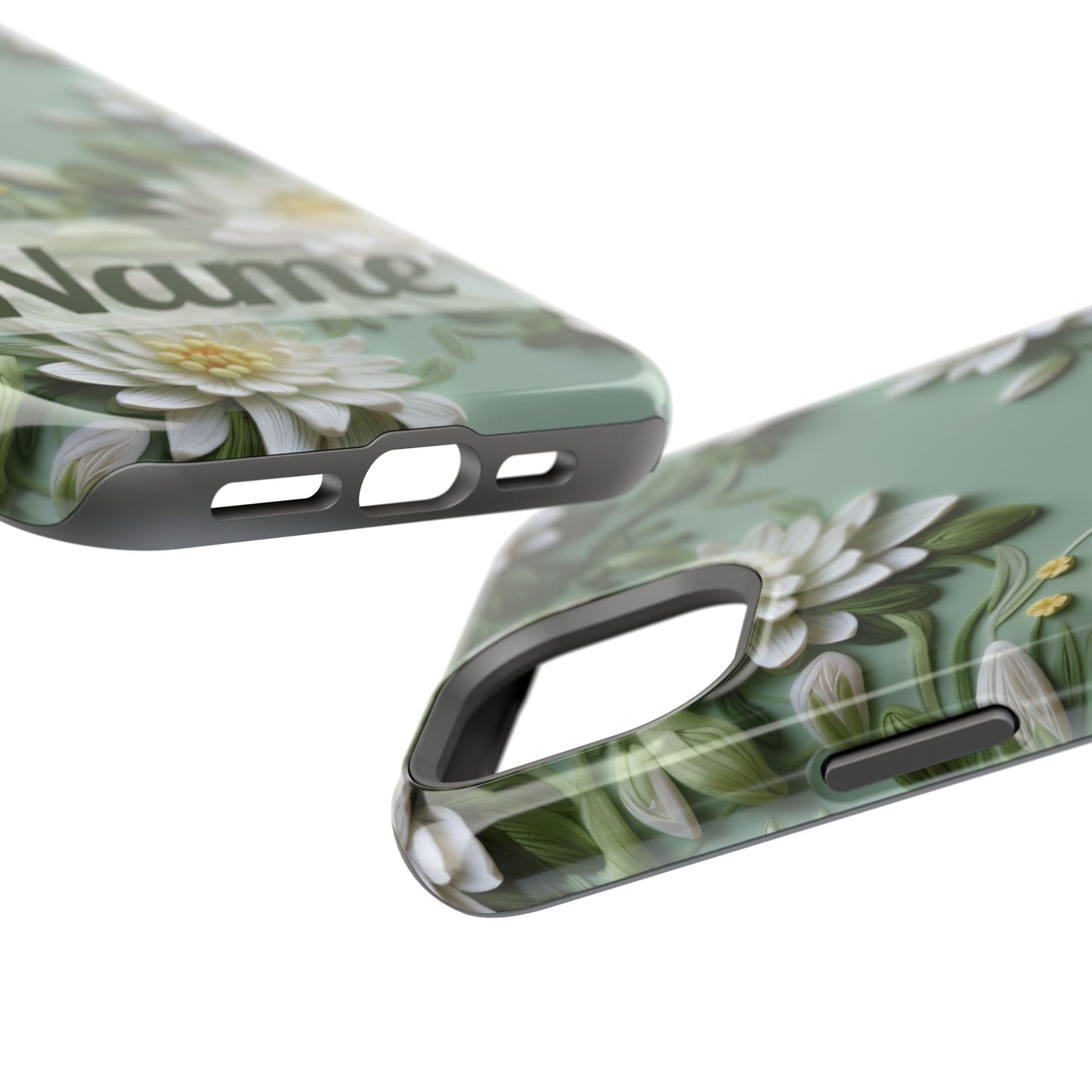 July Birth Flower Phone Case • Embroidered Water Lily iPhone Cover • Pastel MagSafe Gift