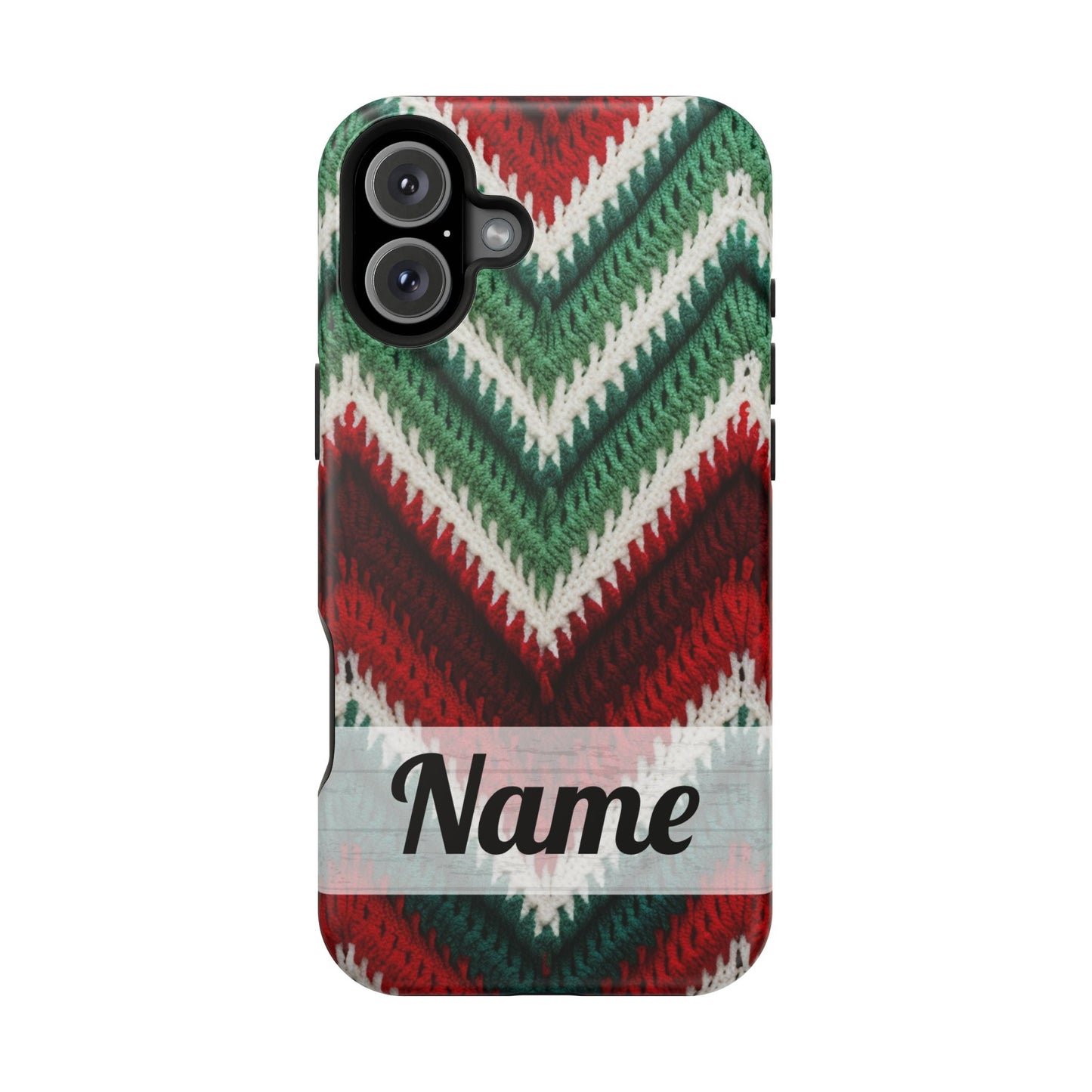 Vintage Christmas Crocheted Afghan Phone Case - Personalized Christmas Phone Case Impact-Resistant Case