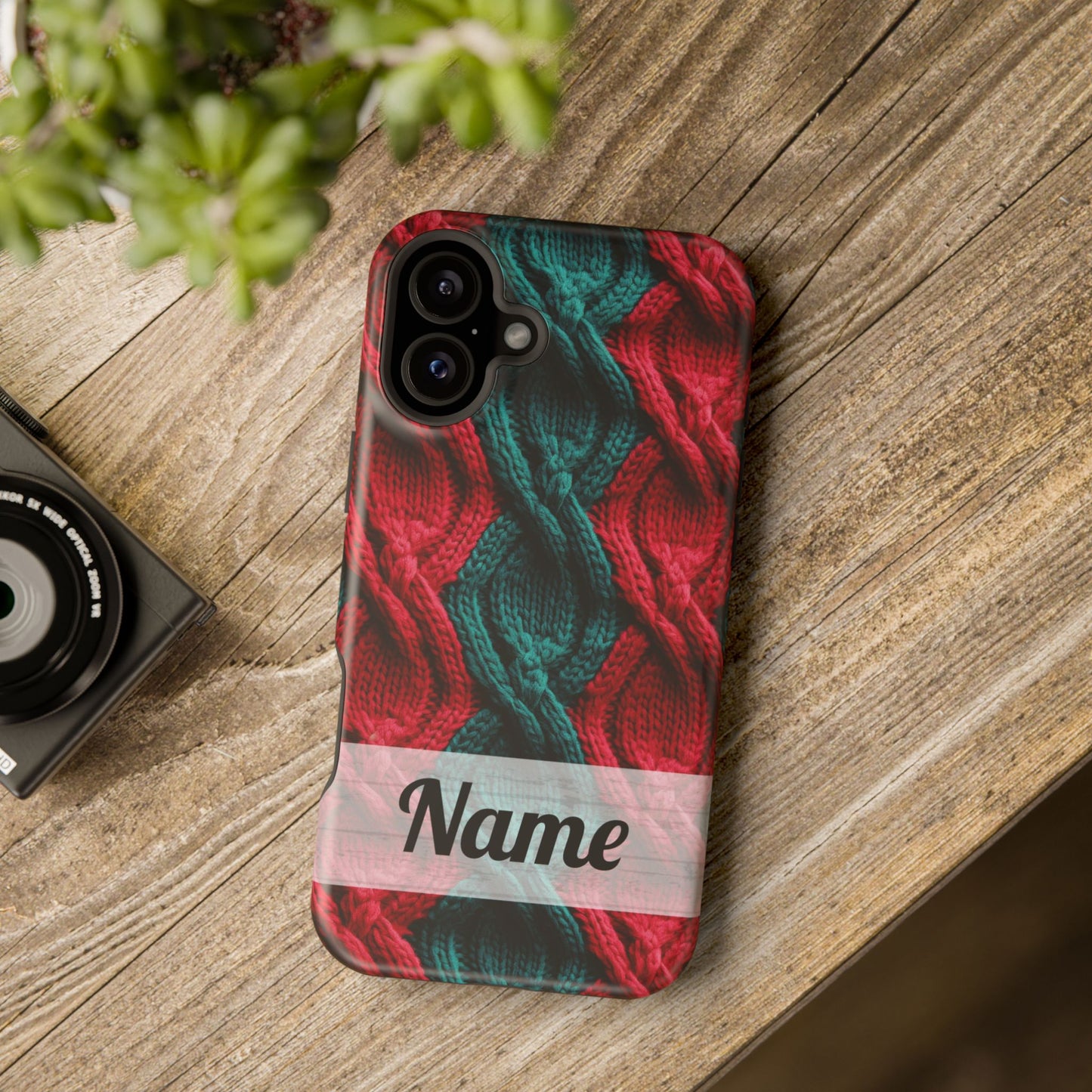 Vintage Christmas Crocheted Afghan Phone Case - Personalized Christmas Phone Case Impact-Resistant Case