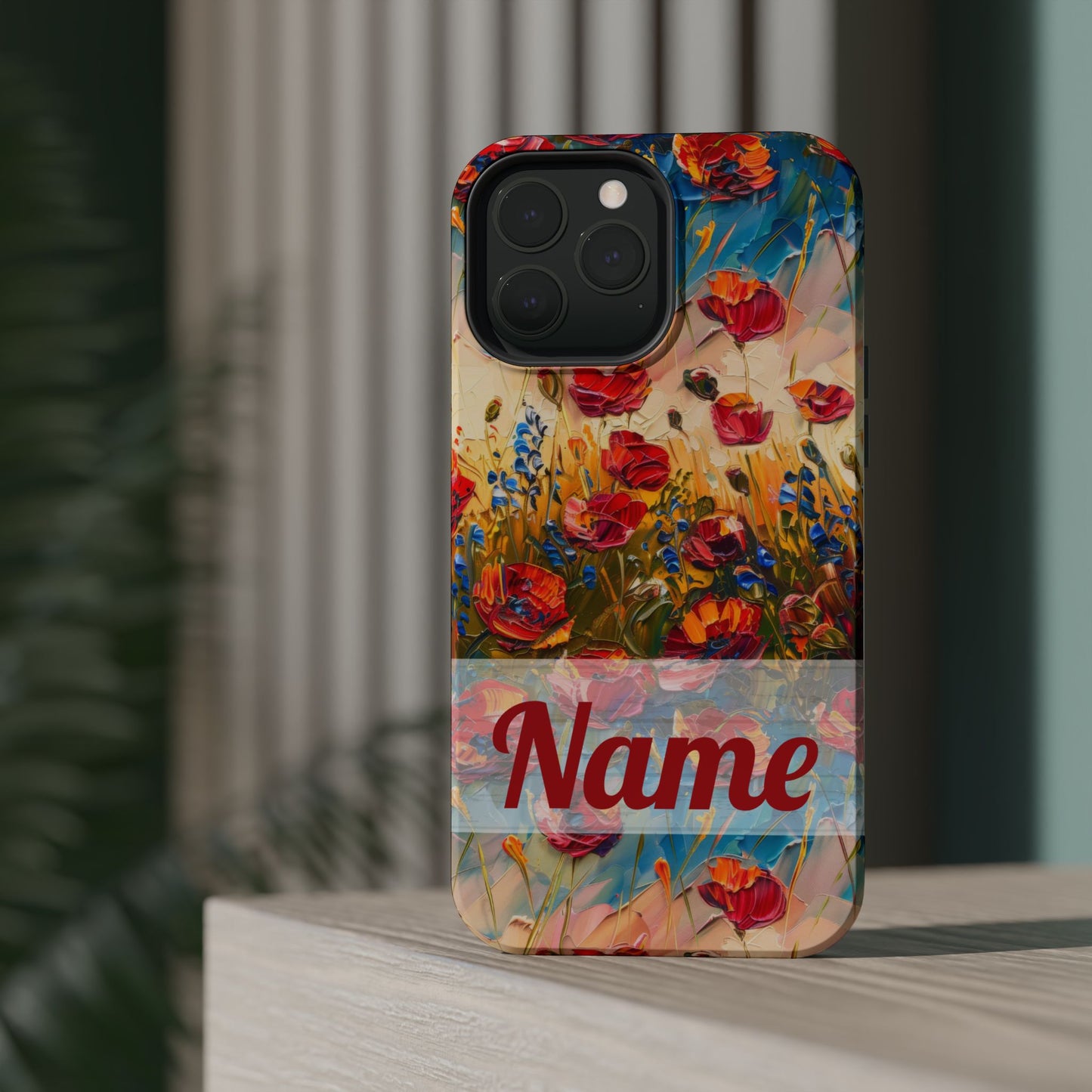 August Birth Flower Phone Case • Red Poppies Poppy iPhone Cover • Colorful Floral MagSafe Gift