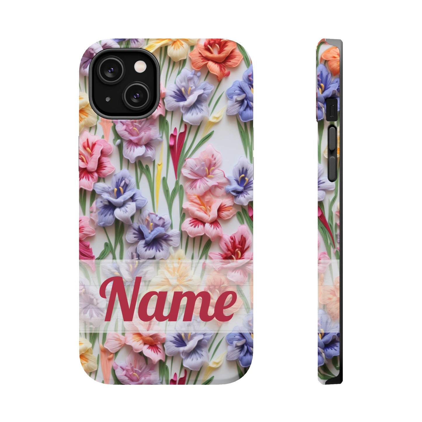 August Birth Flower Phone Case • 3D Gladiolus iPhone Cover • Pastel Floral MagSafe Gift