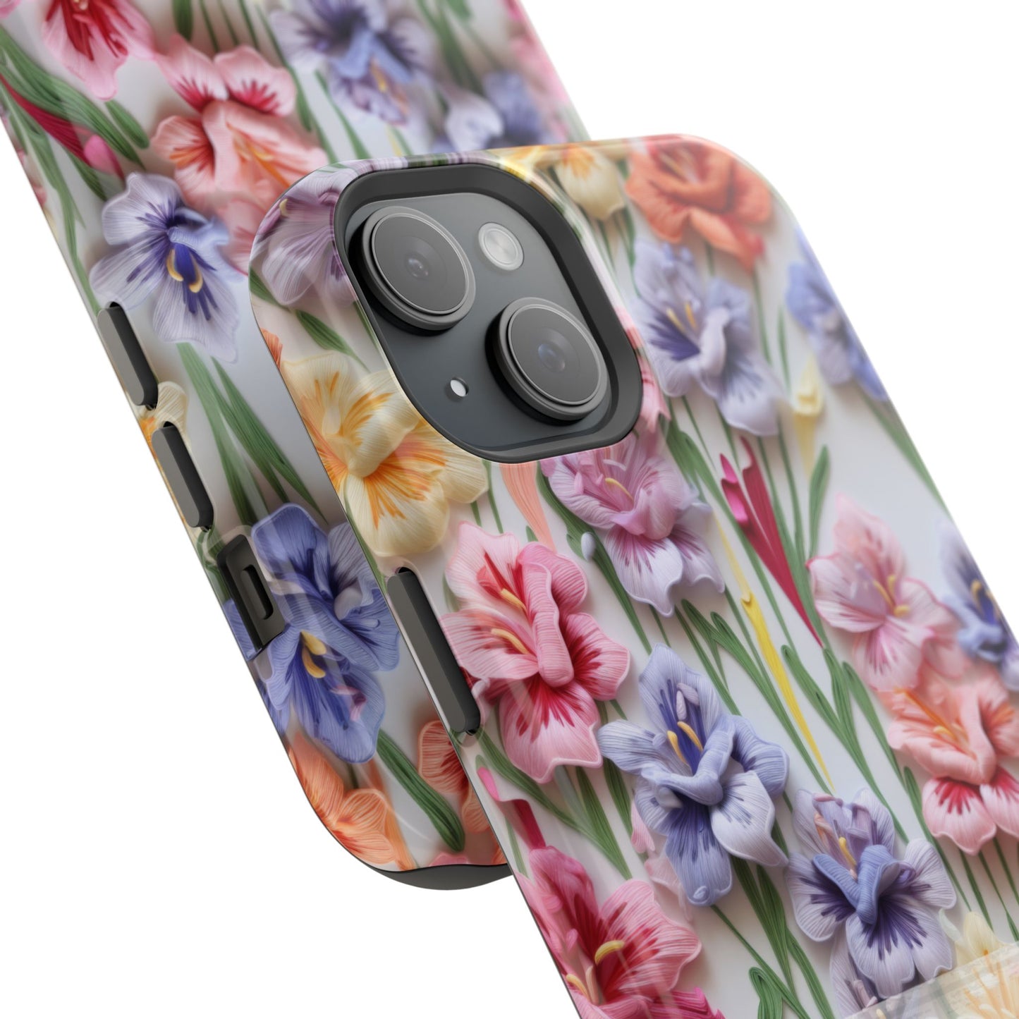 August Birth Flower Phone Case • 3D Gladiolus iPhone Cover • Pastel Floral MagSafe Gift