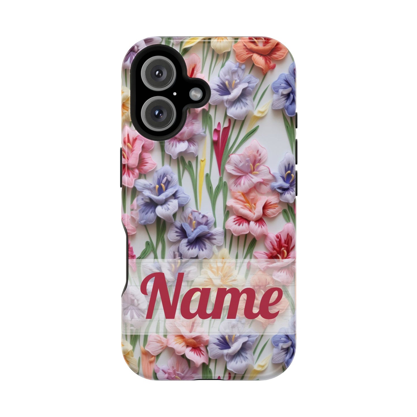 August Birth Flower Phone Case • 3D Gladiolus iPhone Cover • Pastel Floral MagSafe Gift