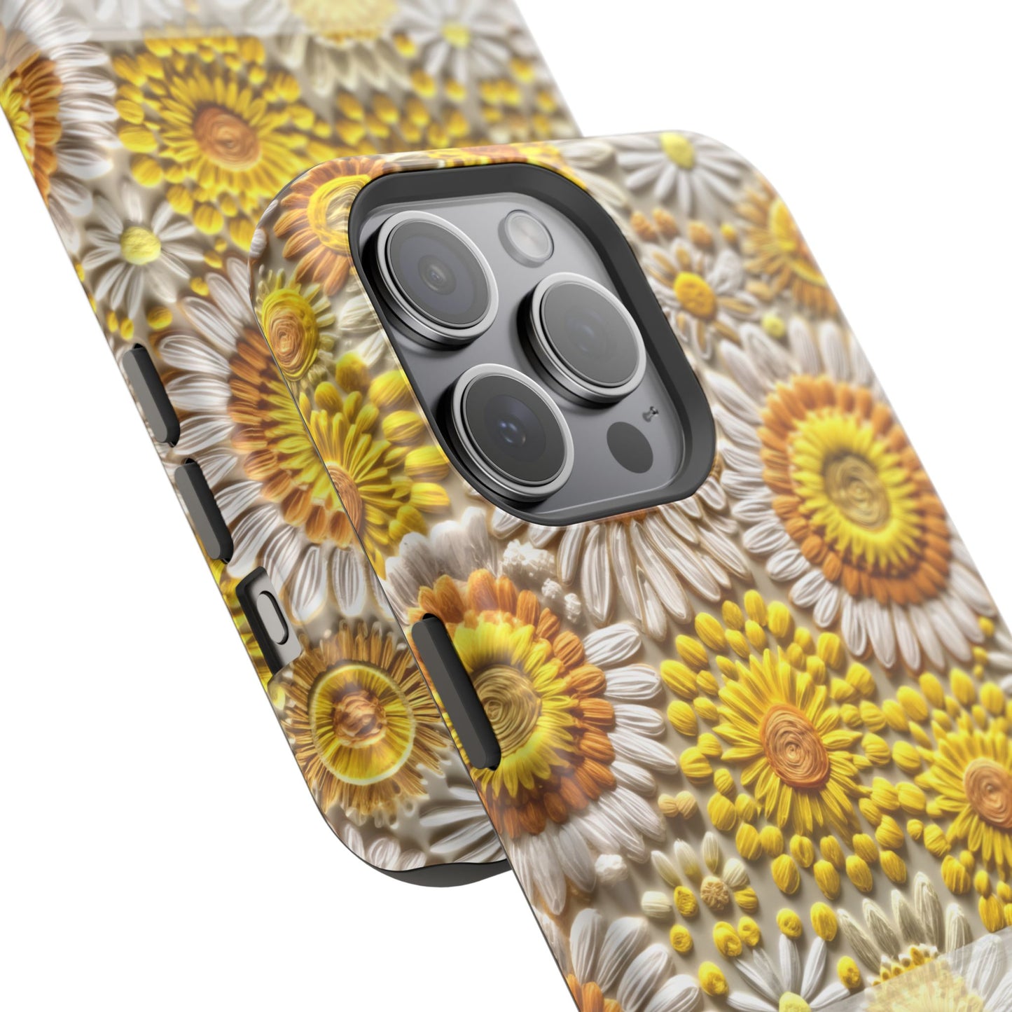 April Birth Flower Phone Case • Embroidered Daisy iPhone Cover • Colorful MagSafe Gift Idea