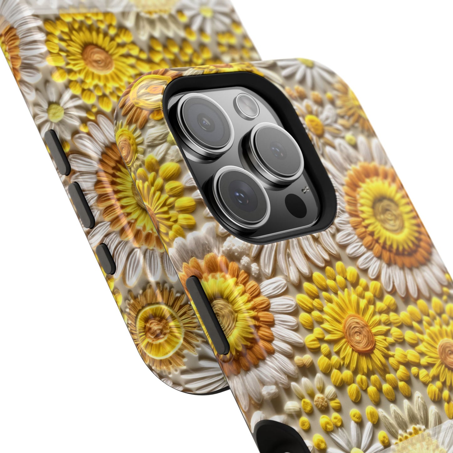 April Birth Flower Phone Case • Embroidered Daisy iPhone Cover • Colorful MagSafe Gift Idea