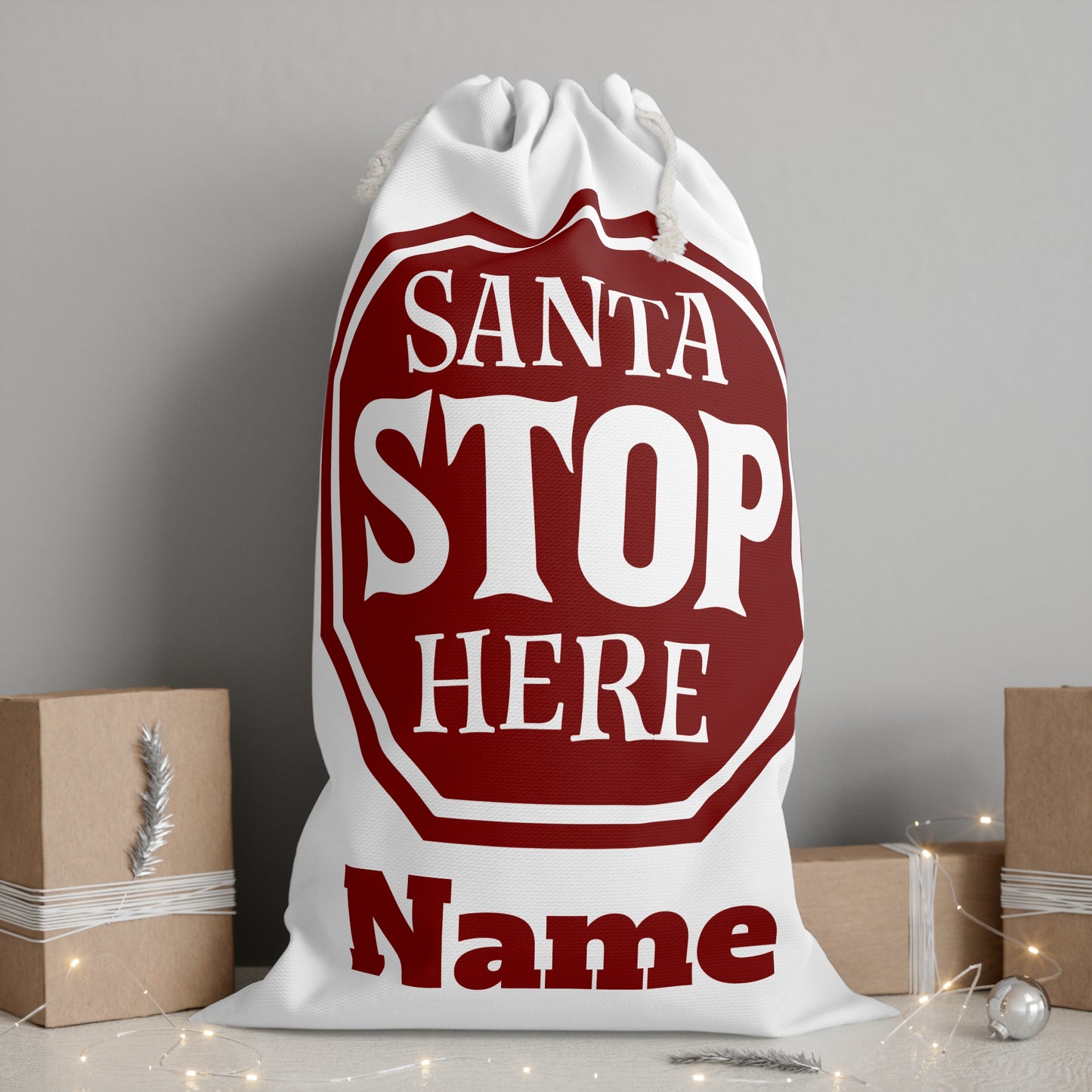 Custom personalized Santa Sack Christmas Gift Bag