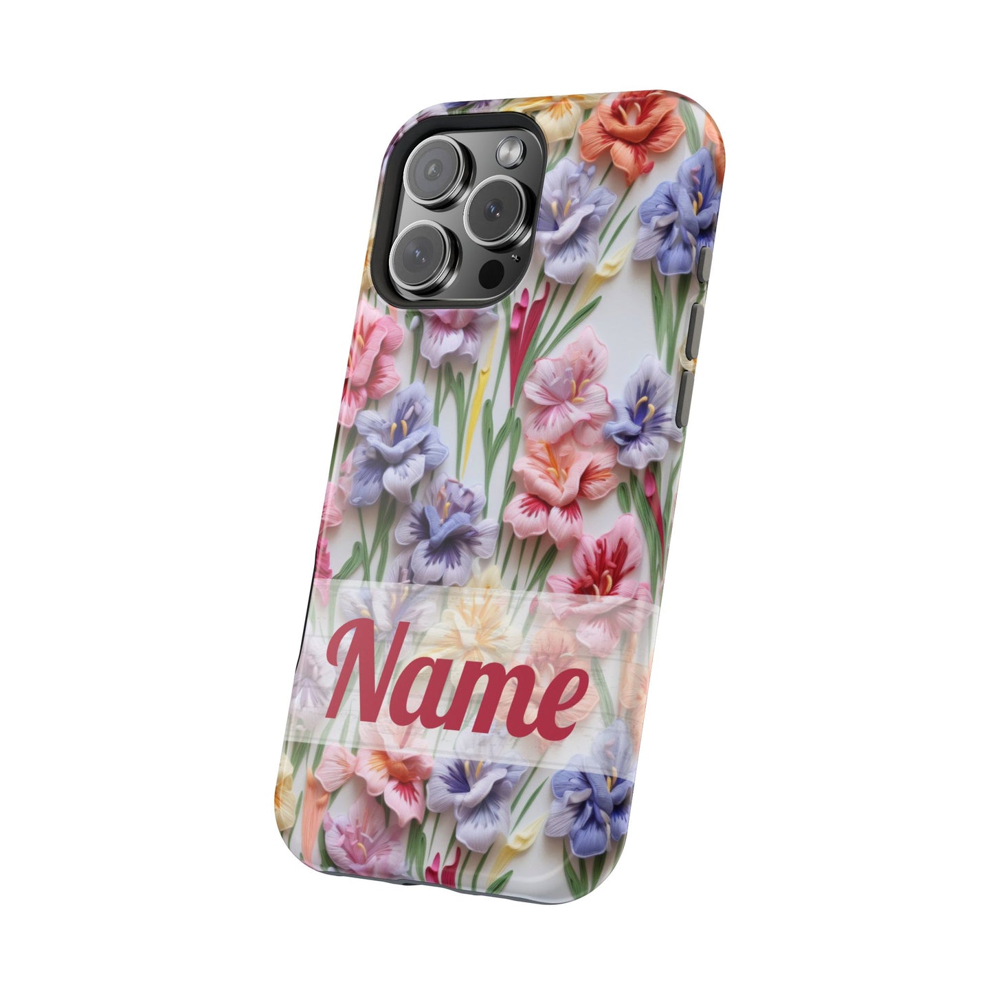 August Birth Flower Phone Case • 3D Gladiolus iPhone Cover • Pastel Floral MagSafe Gift