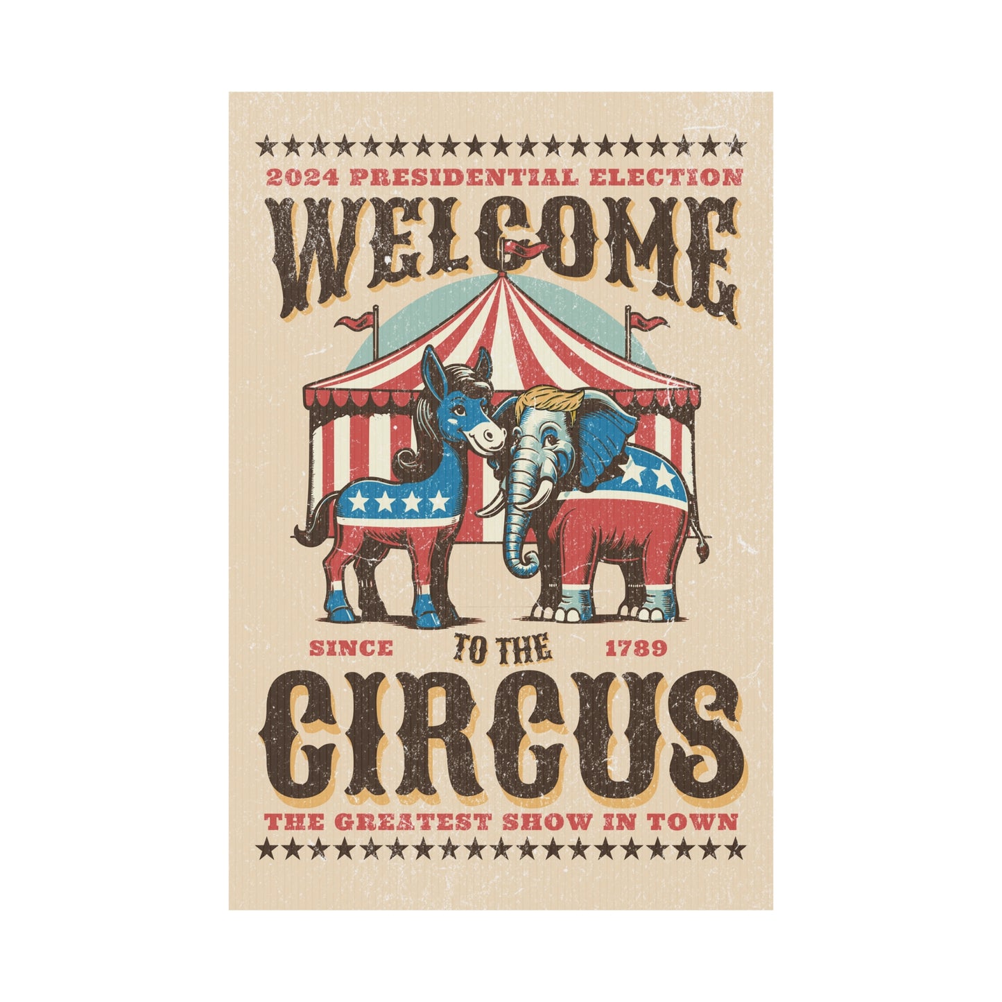 Plastic Political Circus Yard Sign 2024 Election