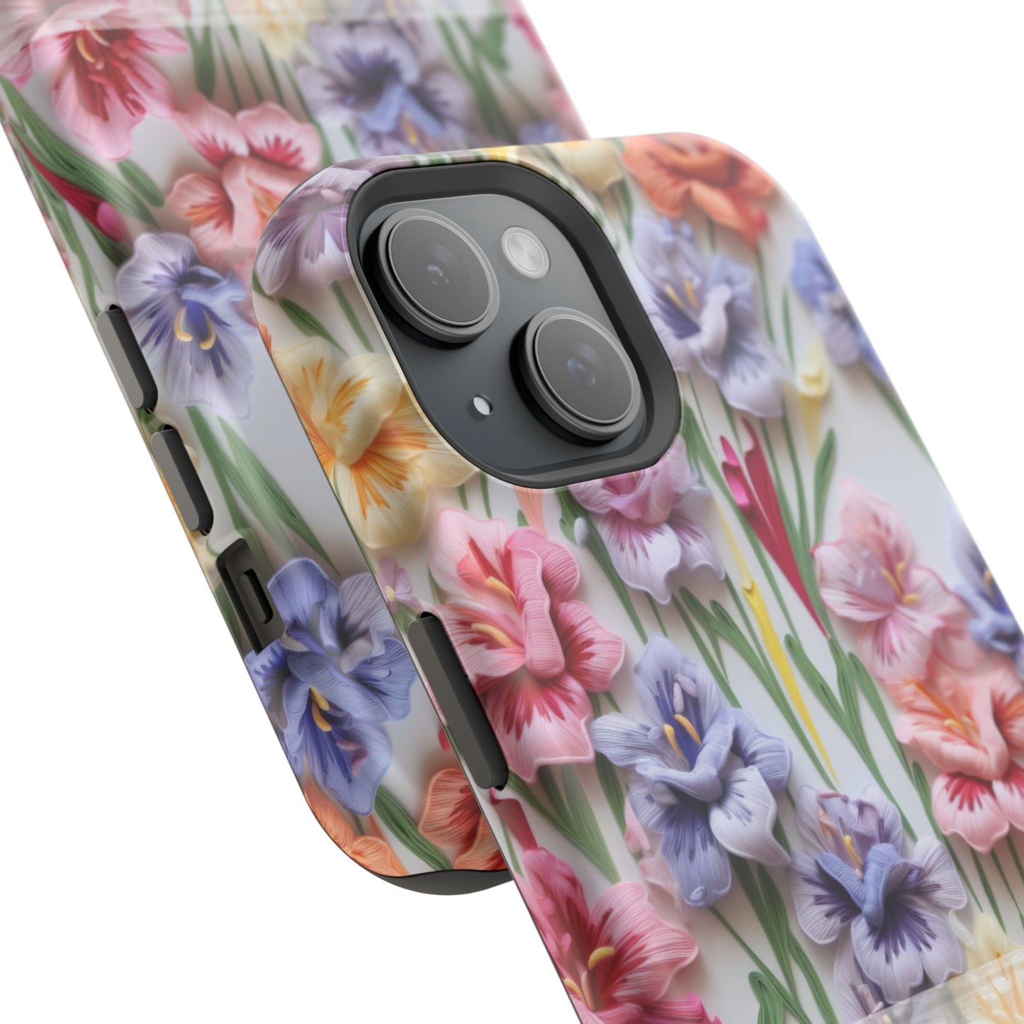 August Birth Flower Phone Case • 3D Gladiolus iPhone Cover • Pastel Floral MagSafe Gift