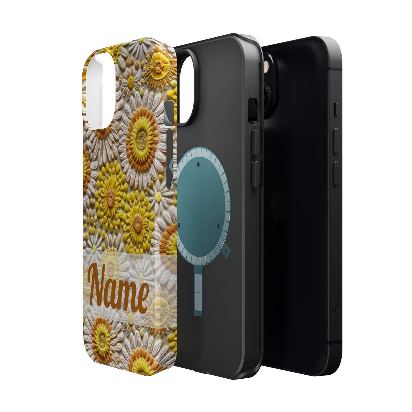 April Birth Flower Phone Case • Embroidered Daisy iPhone Cover • Colorful MagSafe Gift Idea