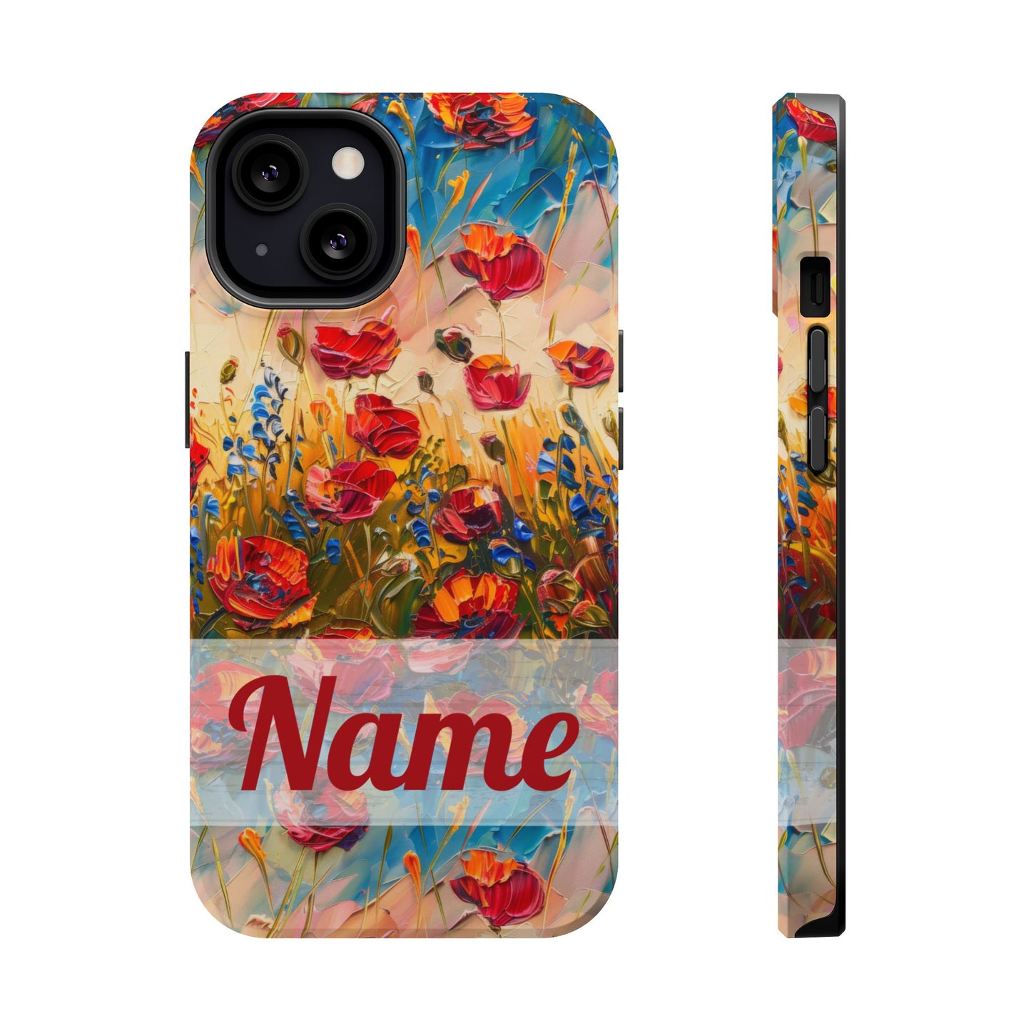 August Birth Flower Phone Case • Red Poppies Poppy iPhone Cover • Colorful Floral MagSafe Gift