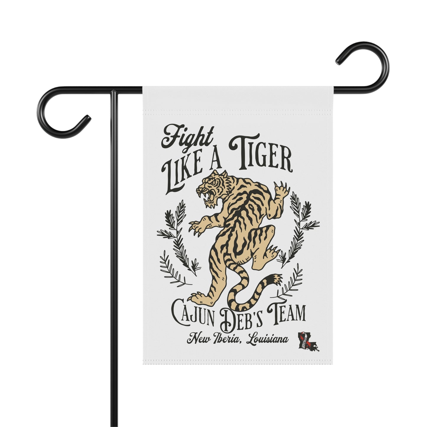 CAJUN DEB Outdoor Tiger Team Garden Banner - Fight Like a Tiger Garden Flag Decoration Cancer Awareness MDS