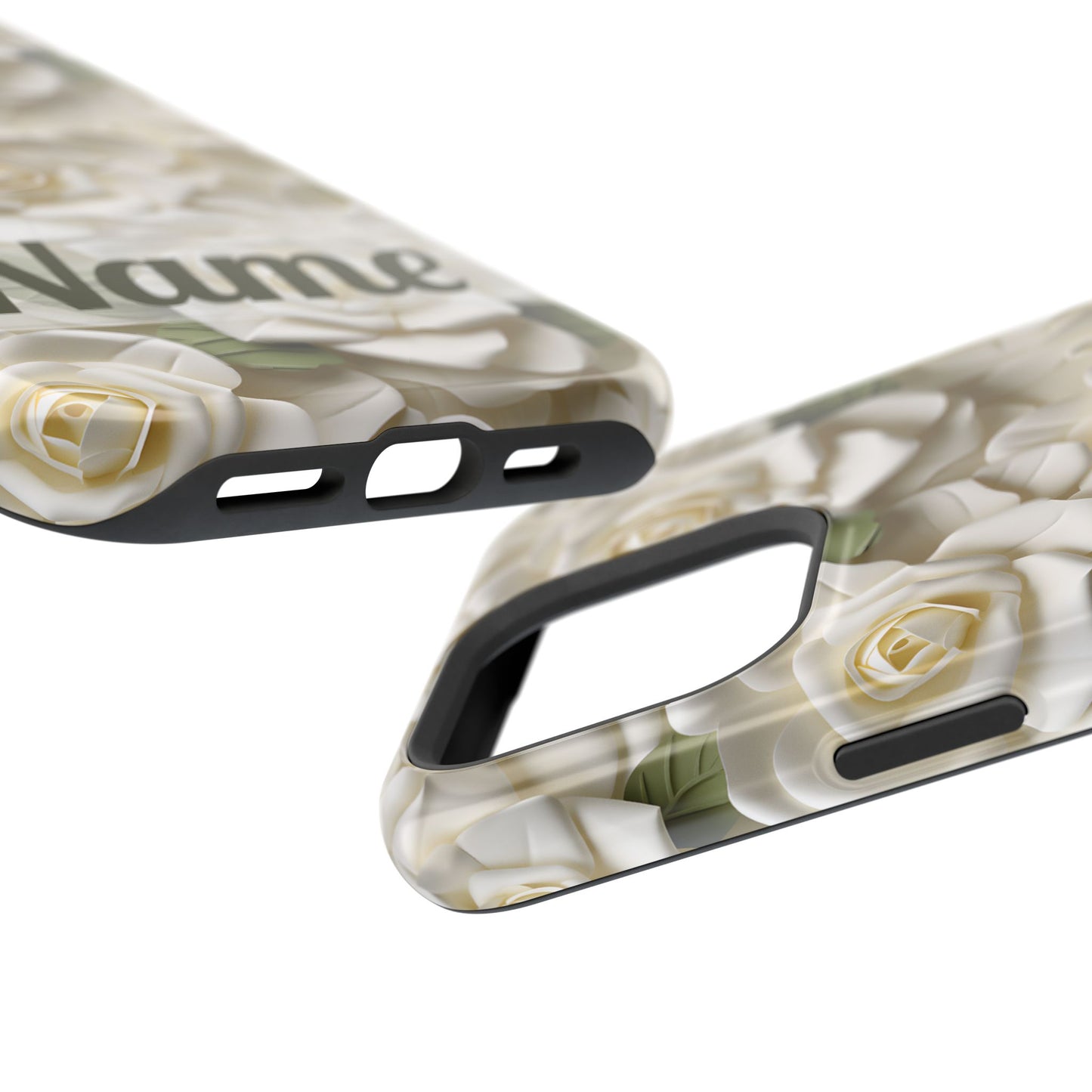June Birth Flower Phone Case • White Paper Rose iPhone Cover • 3D Floral MagSafe Gift