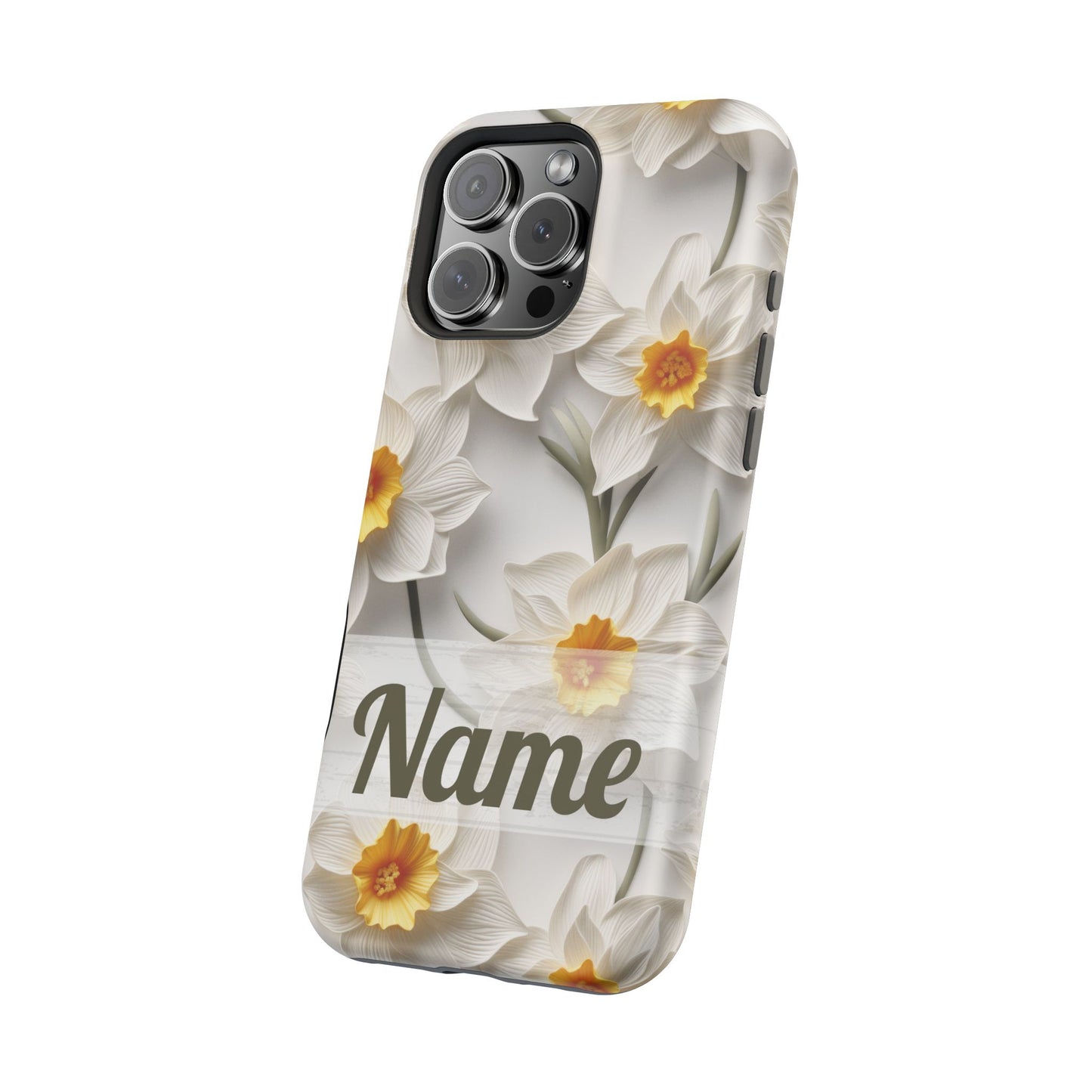 March Birth Flower Phone Case • 3D Daffodil iPhone Cover • Spring Floral MagSafe Gift