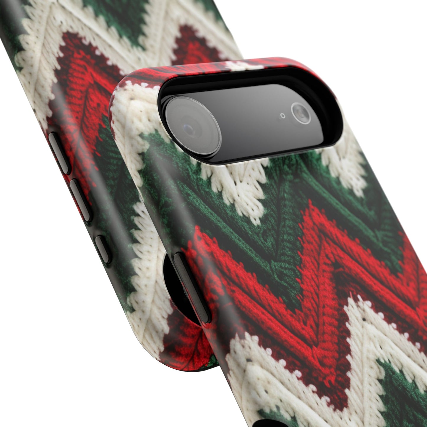 Vintage Christmas Crocheted Afghan Phone Case - Personalized Christmas Phone Case Impact-Resistant Case