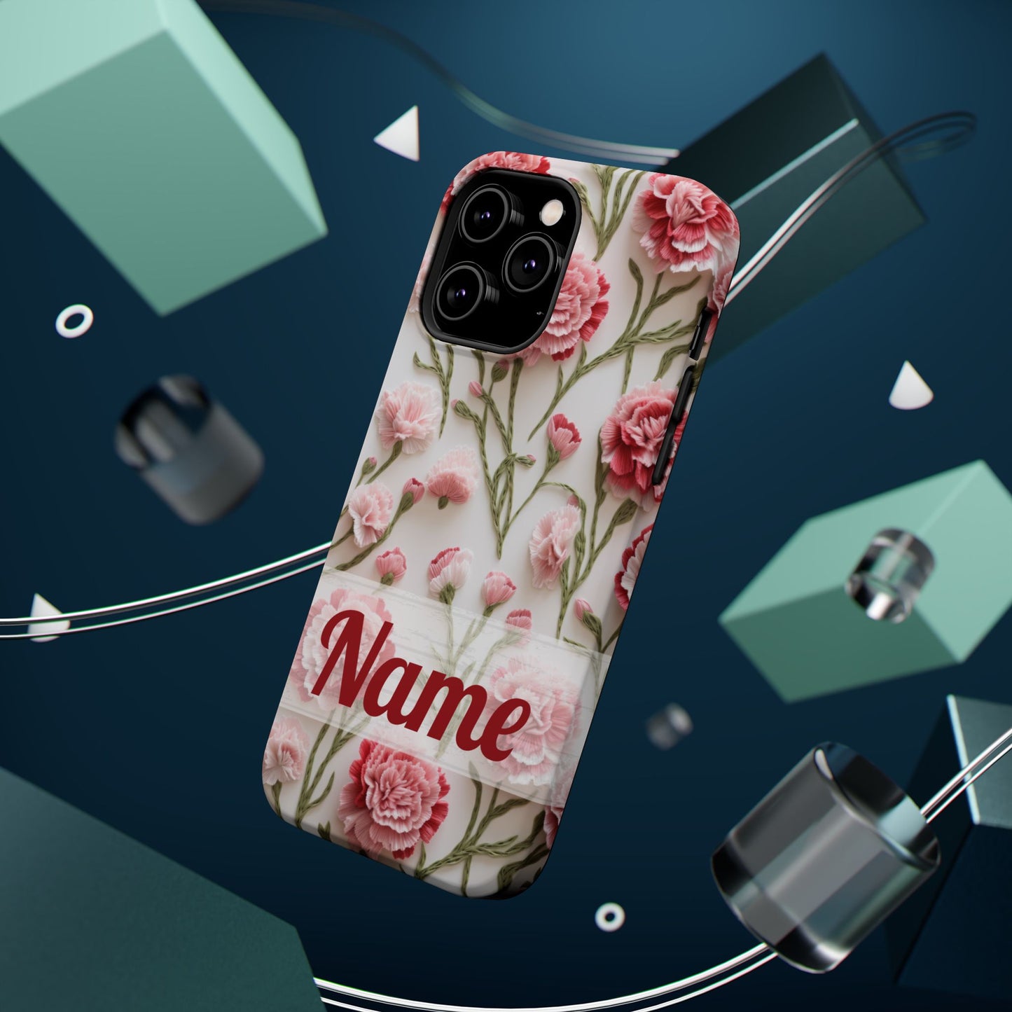 January Birth Flower Phone Case • Pink Carnation iPhone Cover • MagSafe Gift for Her