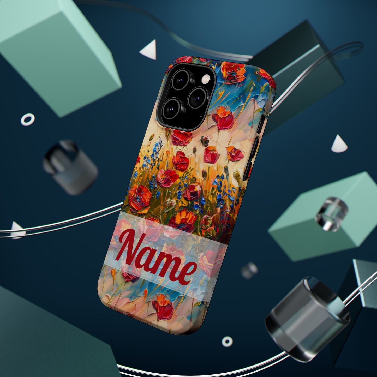 August Birth Flower Phone Case • Red Poppies Poppy iPhone Cover • Colorful Floral MagSafe Gift