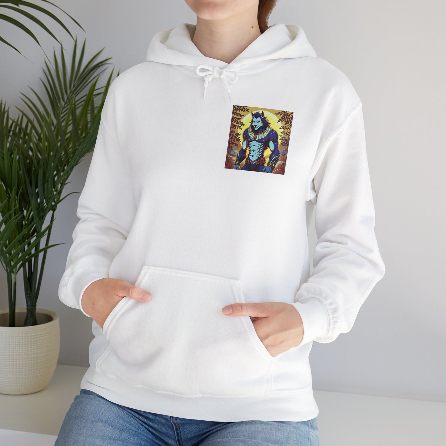 Anime Hoodie Werewolf Halloween Unisex Heavy Blend™ Hooded Sweatshirt Gildan 18500