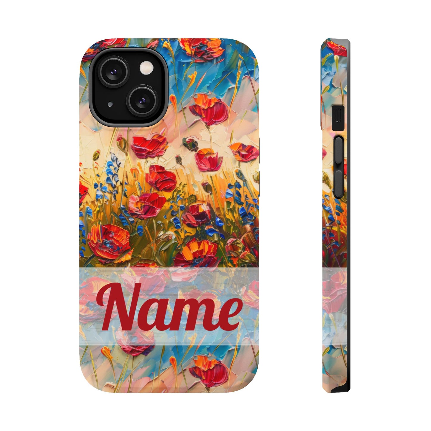 August Birth Flower Phone Case • Red Poppies Poppy iPhone Cover • Colorful Floral MagSafe Gift