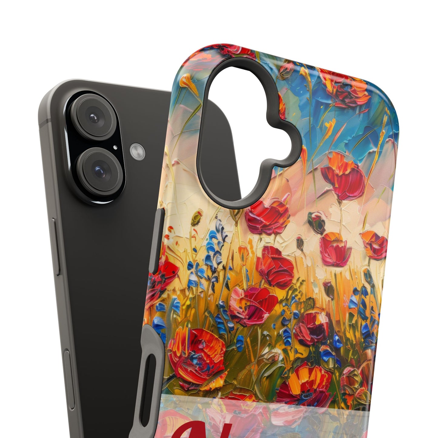 August Birth Flower Phone Case • Red Poppies Poppy iPhone Cover • Colorful Floral MagSafe Gift