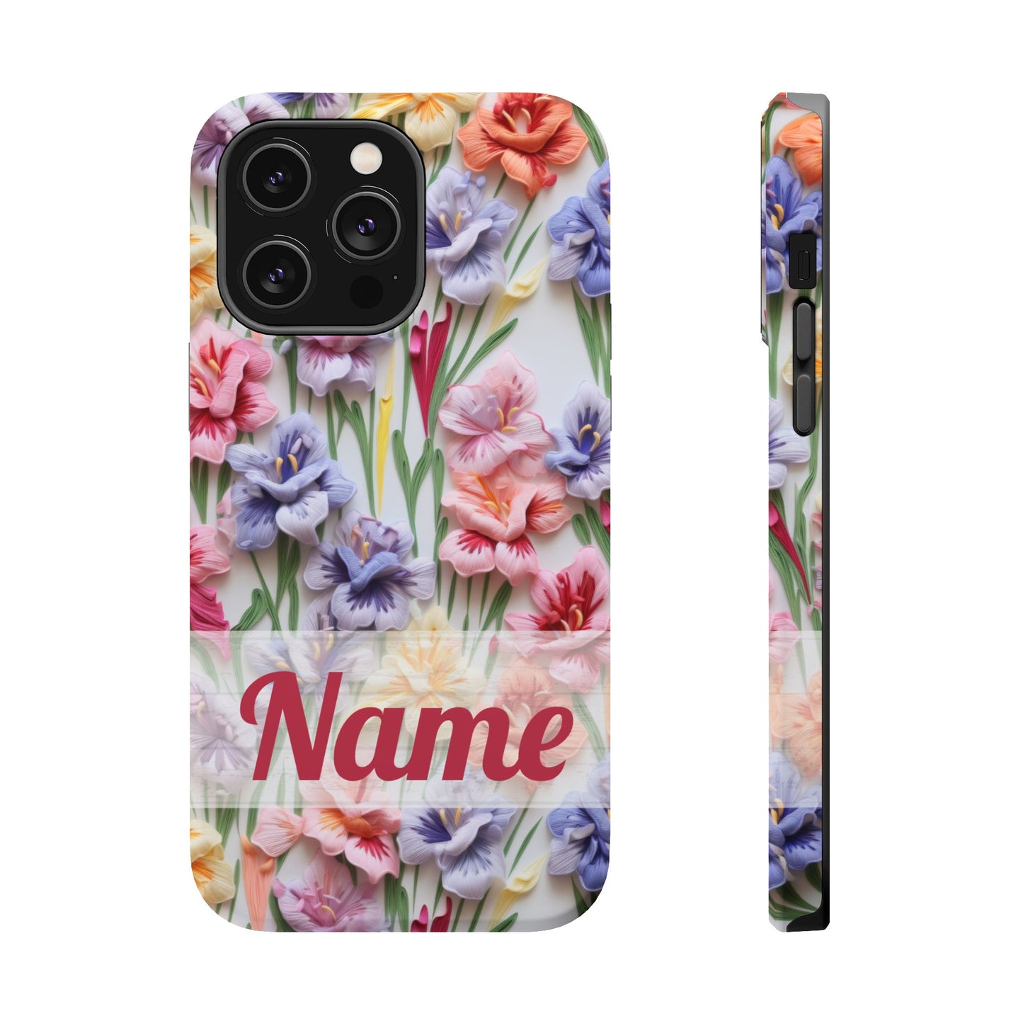 August Birth Flower Phone Case • 3D Gladiolus iPhone Cover • Pastel Floral MagSafe Gift
