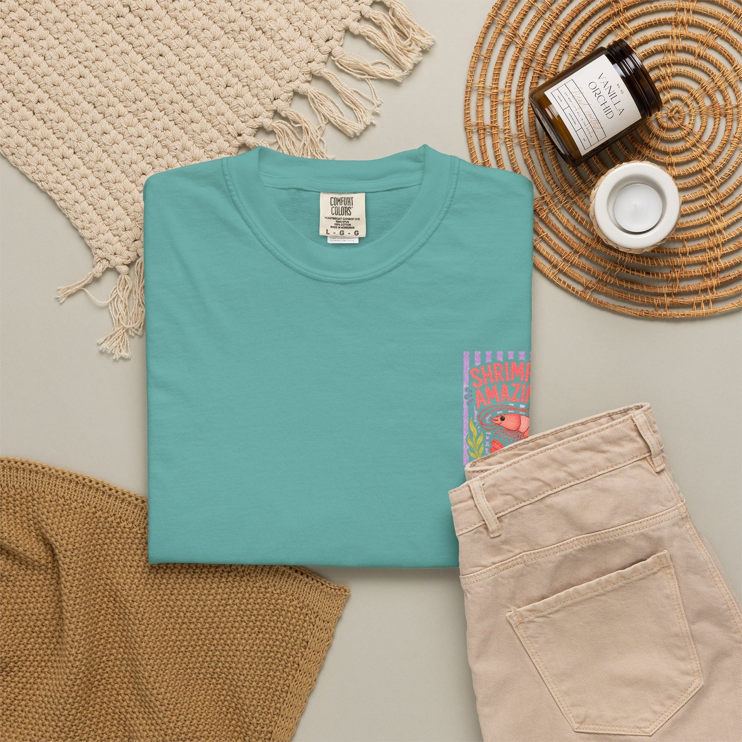 Shrimply Amazing Shrimp Shirt | Comfort Colors 1717 | Funny Seafood Tee | Cajun Deb Collection