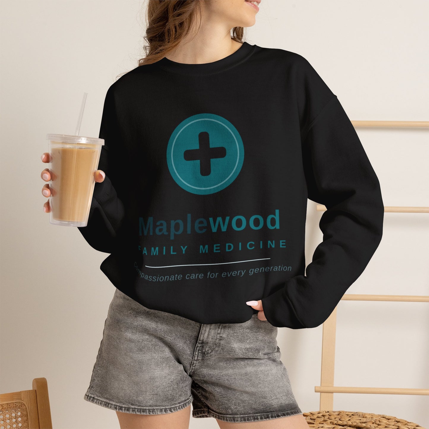 Custom Medical Office Logo Sweatshirt Clinic Team Gift Personalized Practice Crewneck Gildan 18000