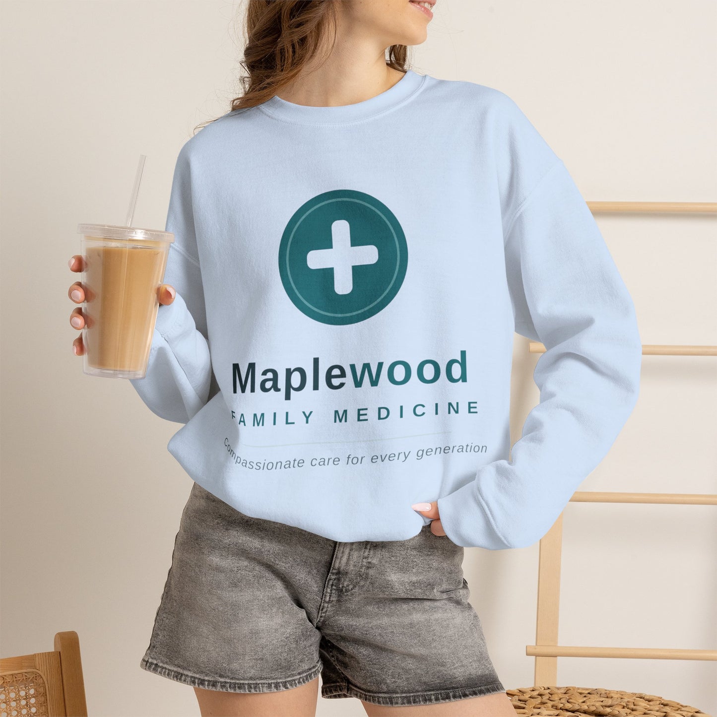 Custom Medical Office Logo Sweatshirt Clinic Team Gift Personalized Practice Crewneck Gildan 18000