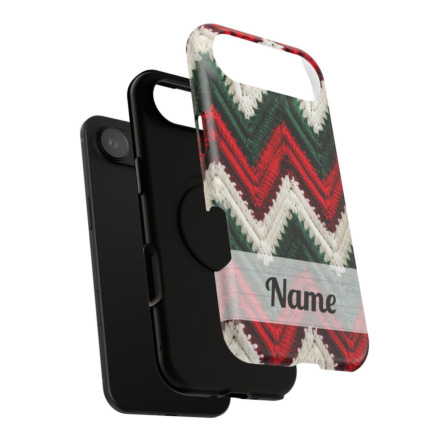 Vintage Christmas Crocheted Afghan Phone Case - Personalized Christmas Phone Case Impact-Resistant Case