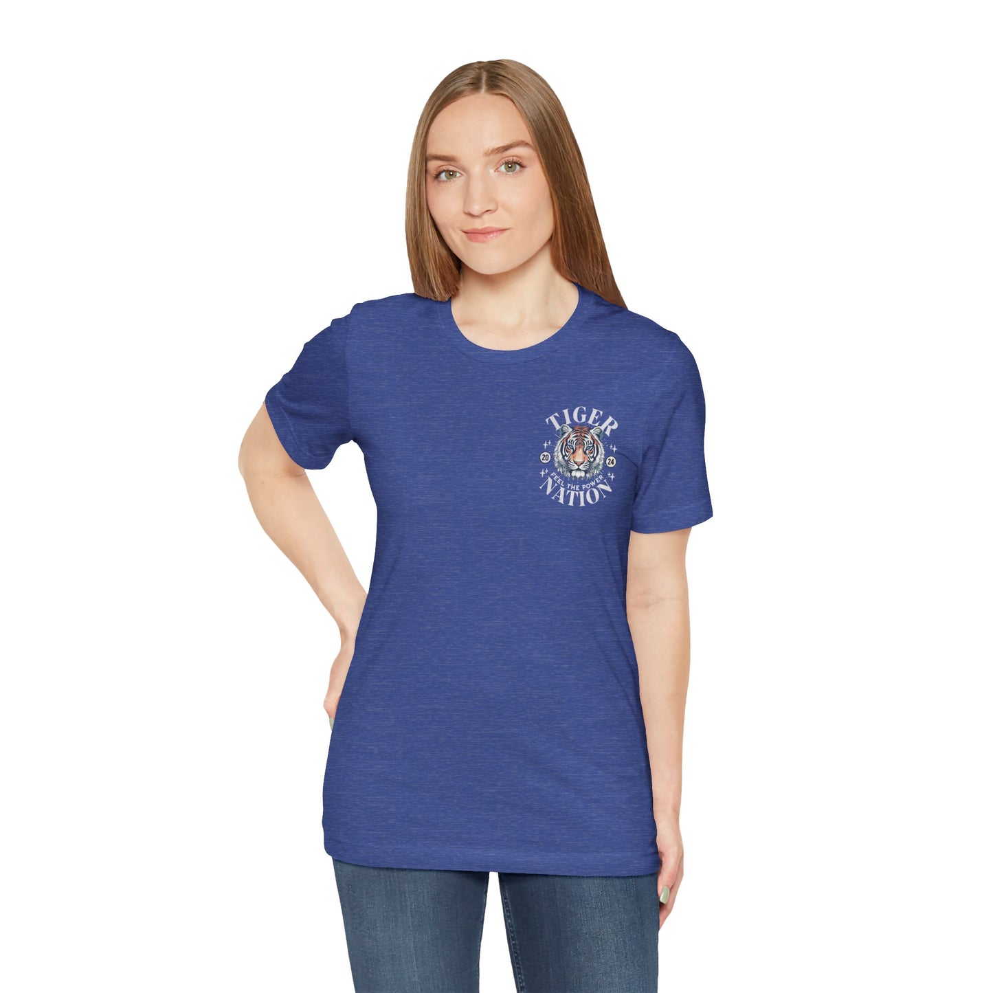 Tiger Nation POCKET DESIGN T-shirt - Bella Canvas 3001 Unisex Jersey Short Sleeve Tee