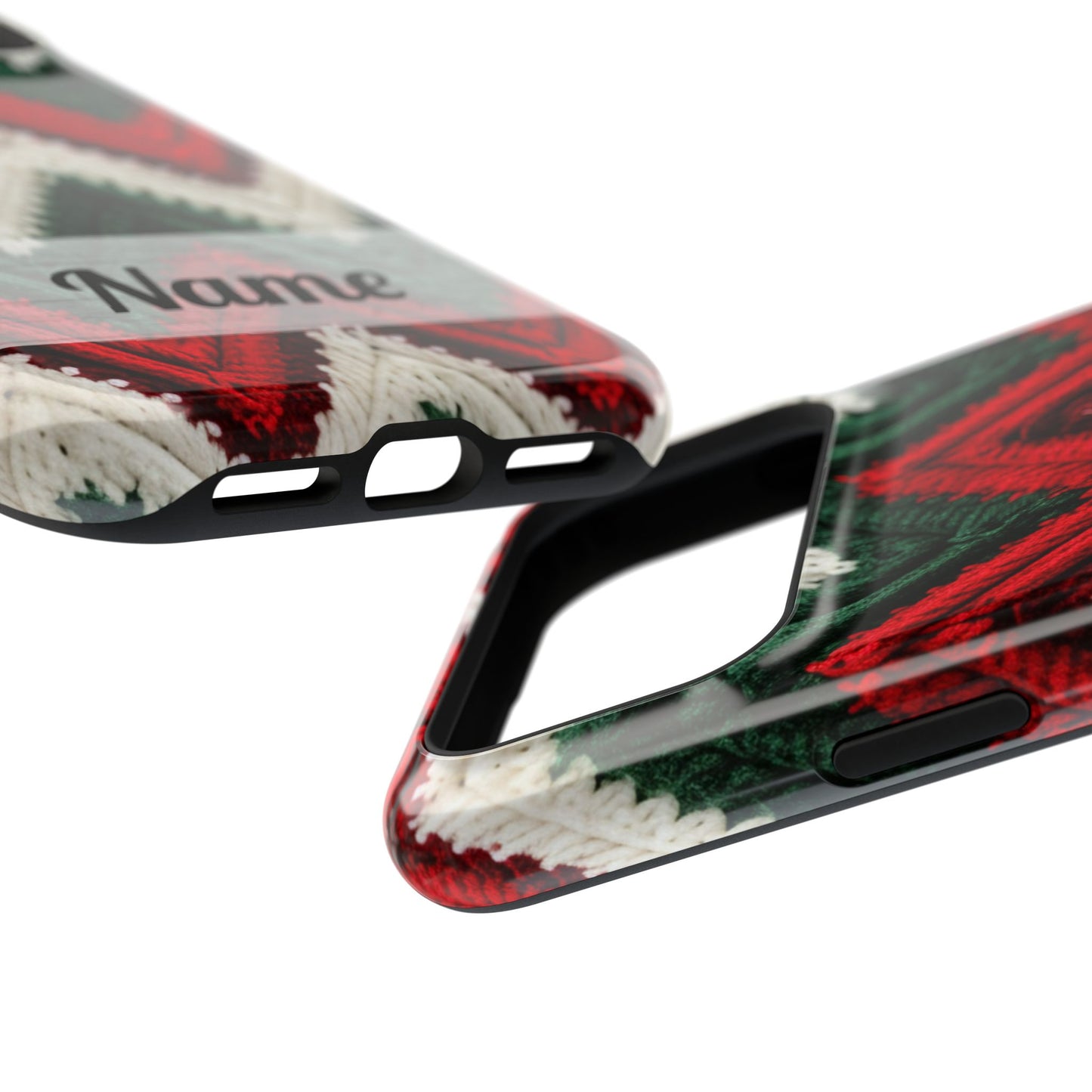 Vintage Christmas Crocheted Afghan Phone Case - Personalized Christmas Phone Case Impact-Resistant Case