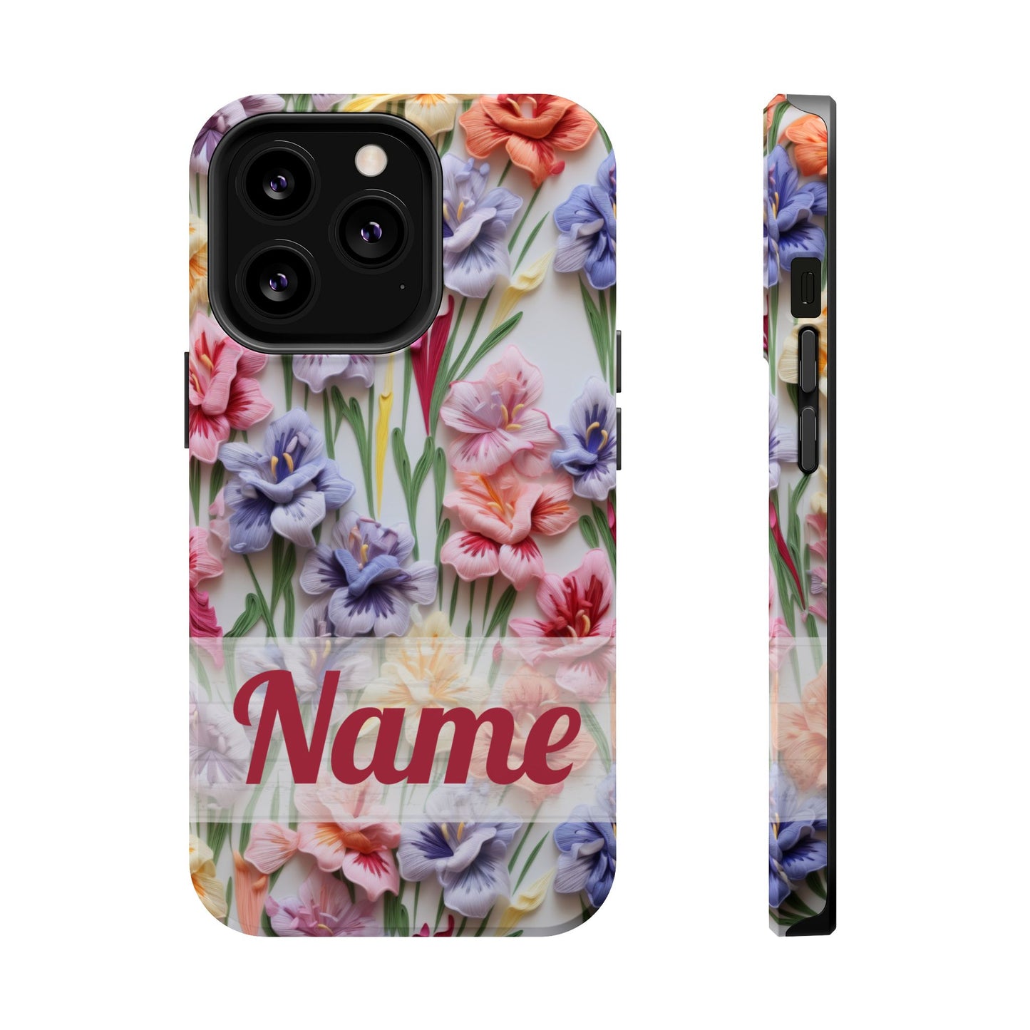 August Birth Flower Phone Case • 3D Gladiolus iPhone Cover • Pastel Floral MagSafe Gift