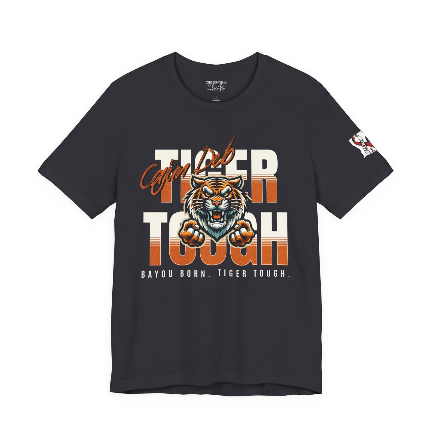 CAJUN DEB Bayou Born Tiger Tough Cancer MDS Awareness Tee, Unisex Support Tee, Gift for Cancer Fighters, Motivational T-Shirt Bella+Canva 3001