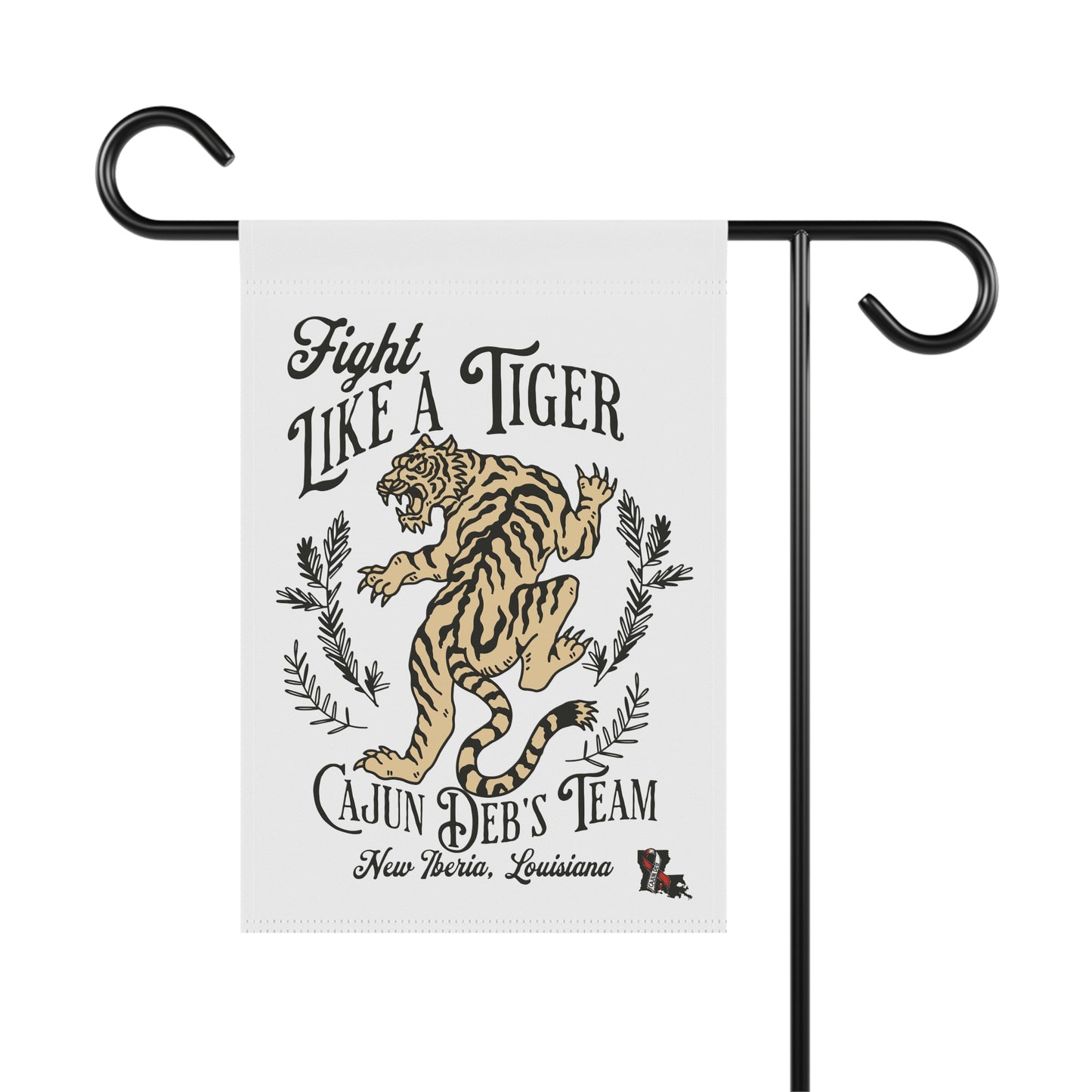 CAJUN DEB Outdoor Tiger Team Garden Banner - Fight Like a Tiger Garden Flag Decoration Cancer Awareness MDS
