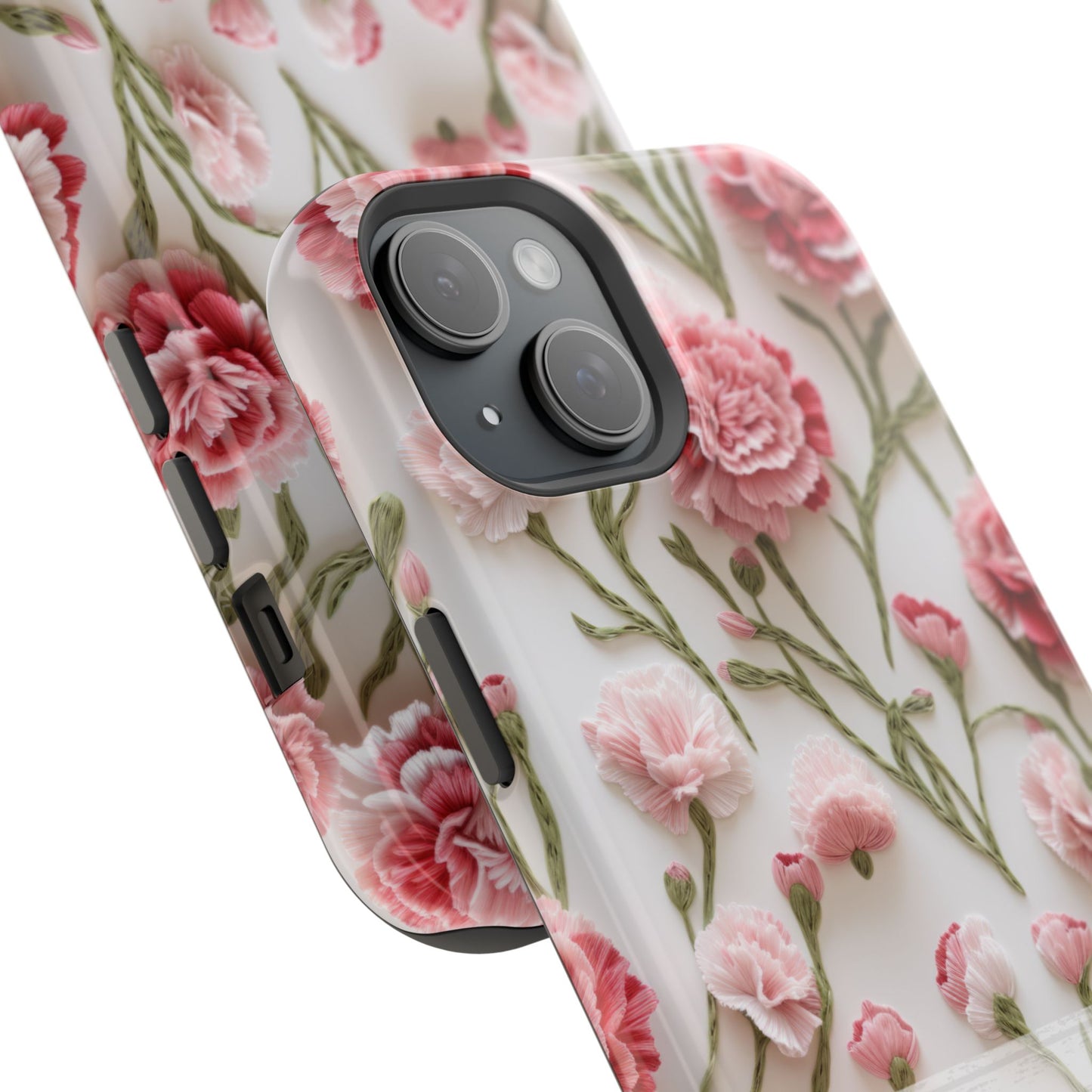 January Birth Flower Phone Case • Pink Carnation iPhone Cover • MagSafe Gift for Her