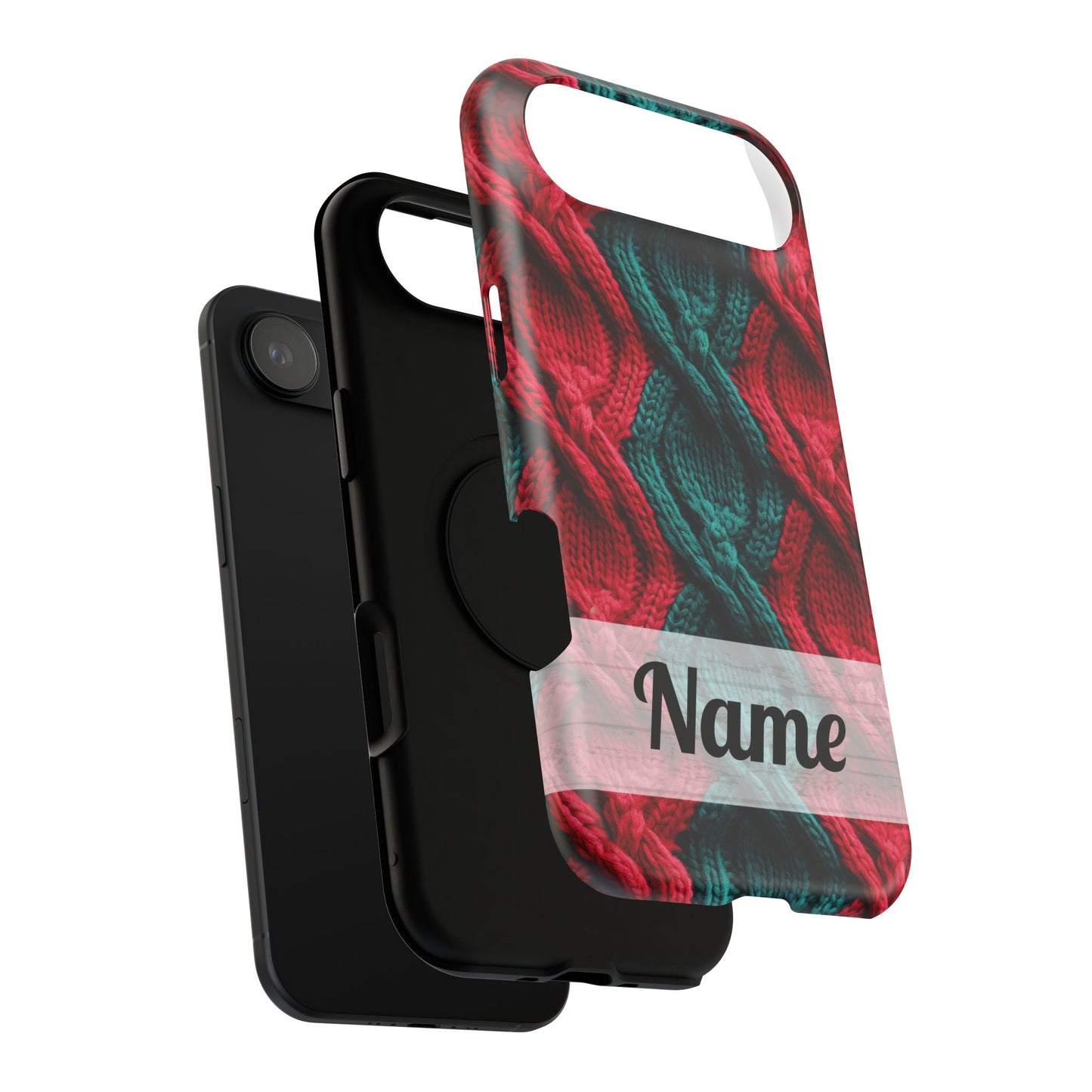 Vintage Christmas Crocheted Afghan Phone Case - Personalized Christmas Phone Case Impact-Resistant Case