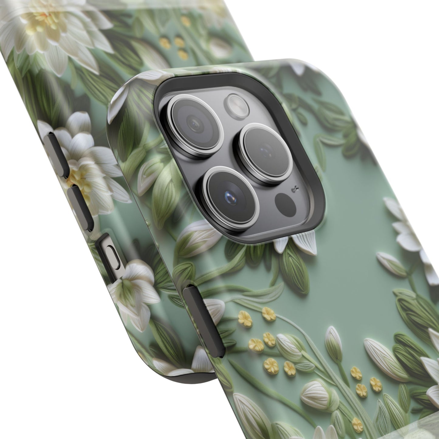 July Birth Flower Phone Case • Embroidered Water Lily iPhone Cover • Pastel MagSafe Gift