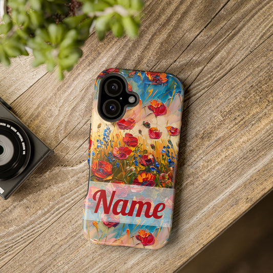 August Birth Flower Phone Case • Red Poppies Poppy iPhone Cover • Colorful Floral MagSafe Gift